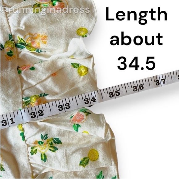 NWT Free People Like A Lady Mini Ruffle Dress Ivory Citrus Ditzy Floral Medium - Picture 11 of 11
